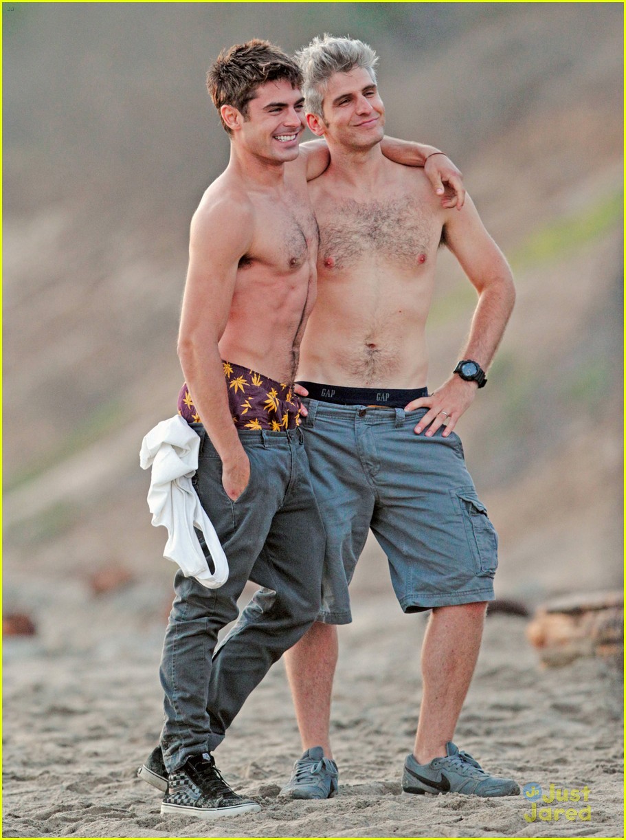 Zac Efron Director Max Joseph Hang Out Shirtless On The Beach For We
