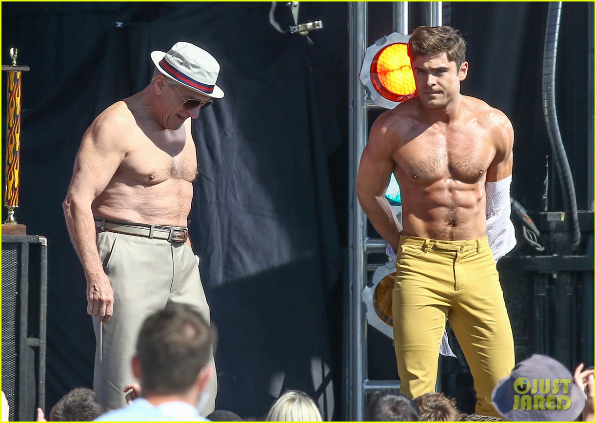 Full Sized Photo Of Zac Efron Robert De Niro Have Shirtless Contest On