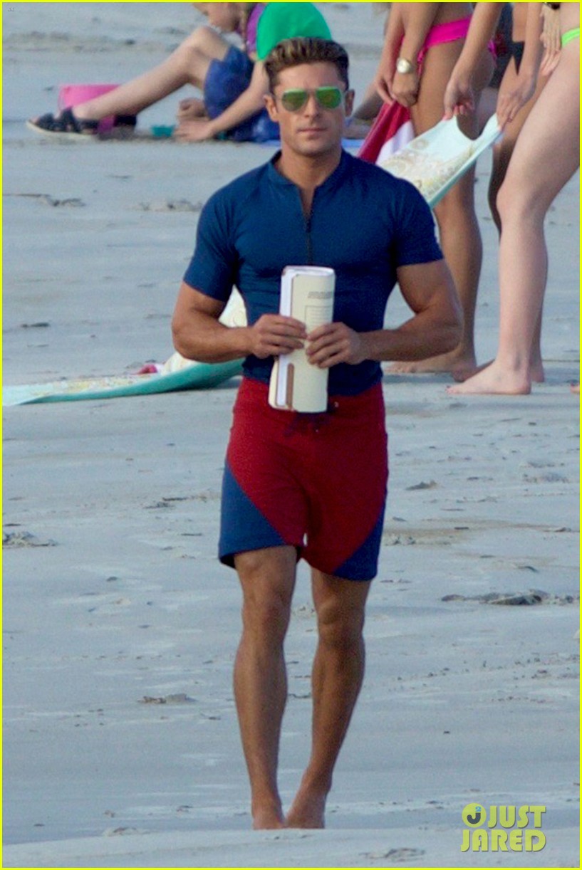 Full Sized Photo Of Zac Efron Alexandra Daddario Baywatch Beach Set Zac Efron Alexandra