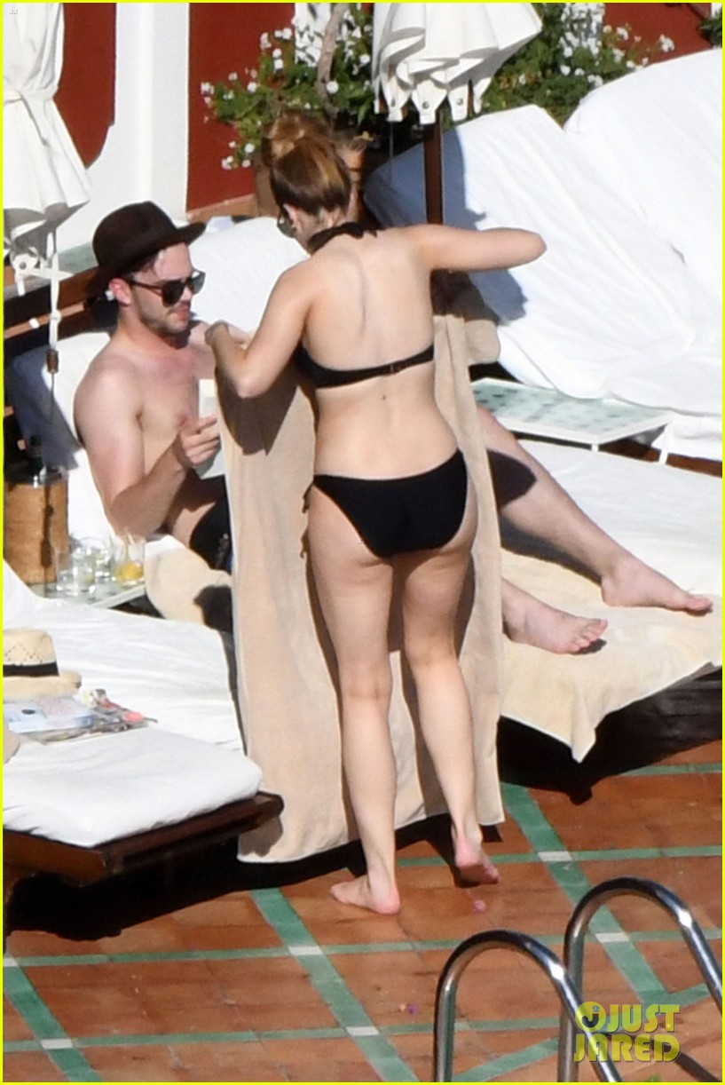 Full Sized Photo Of Nicholas Hoult Shirtless By The Pool Nicholas Hoult Relaxes Shirtless