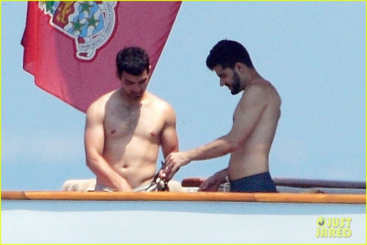 Full Sized Photo Of Joe And Nick Jonas Casually Flaunt Their Shirtless Bods Nick Joe