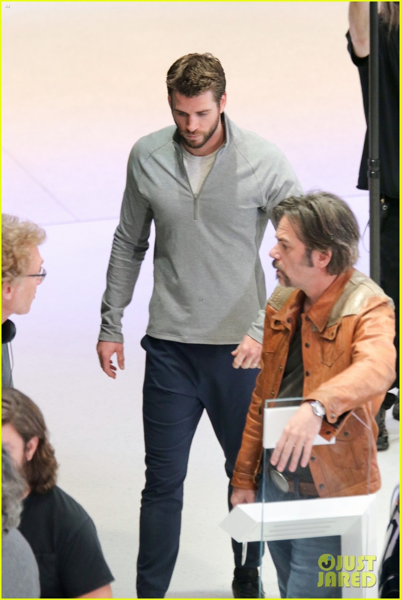 liam hemsworth works on new show doge miles detroit 06