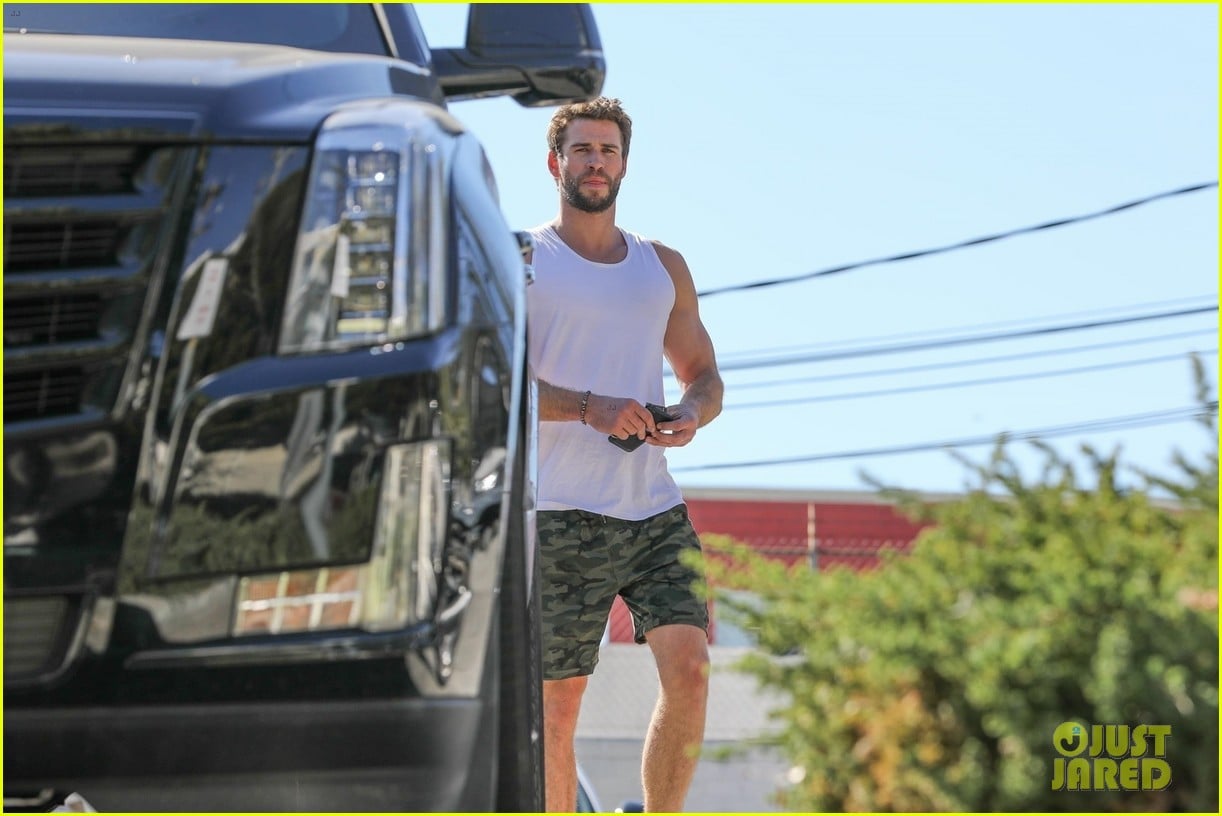 liam hemsworth muscles pumped up after workout 19