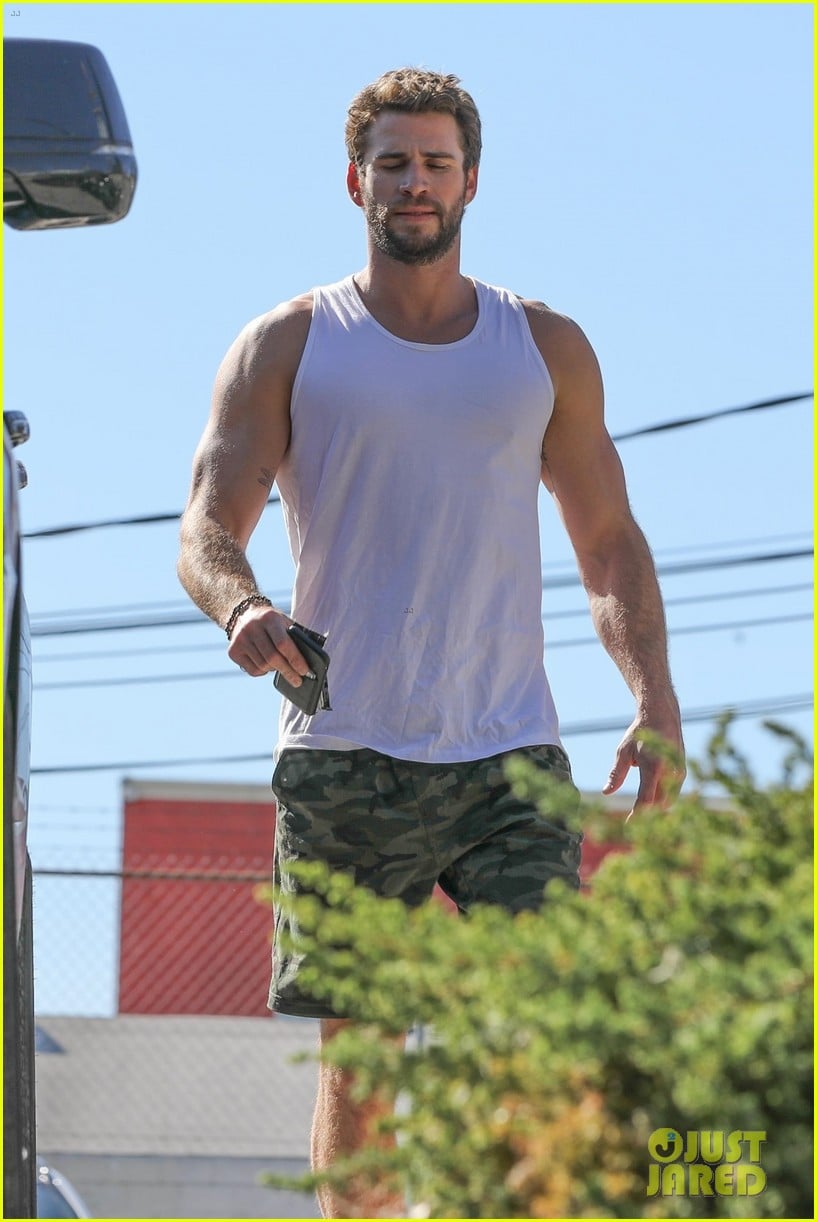 liam hemsworth muscles pumped up after workout 20
