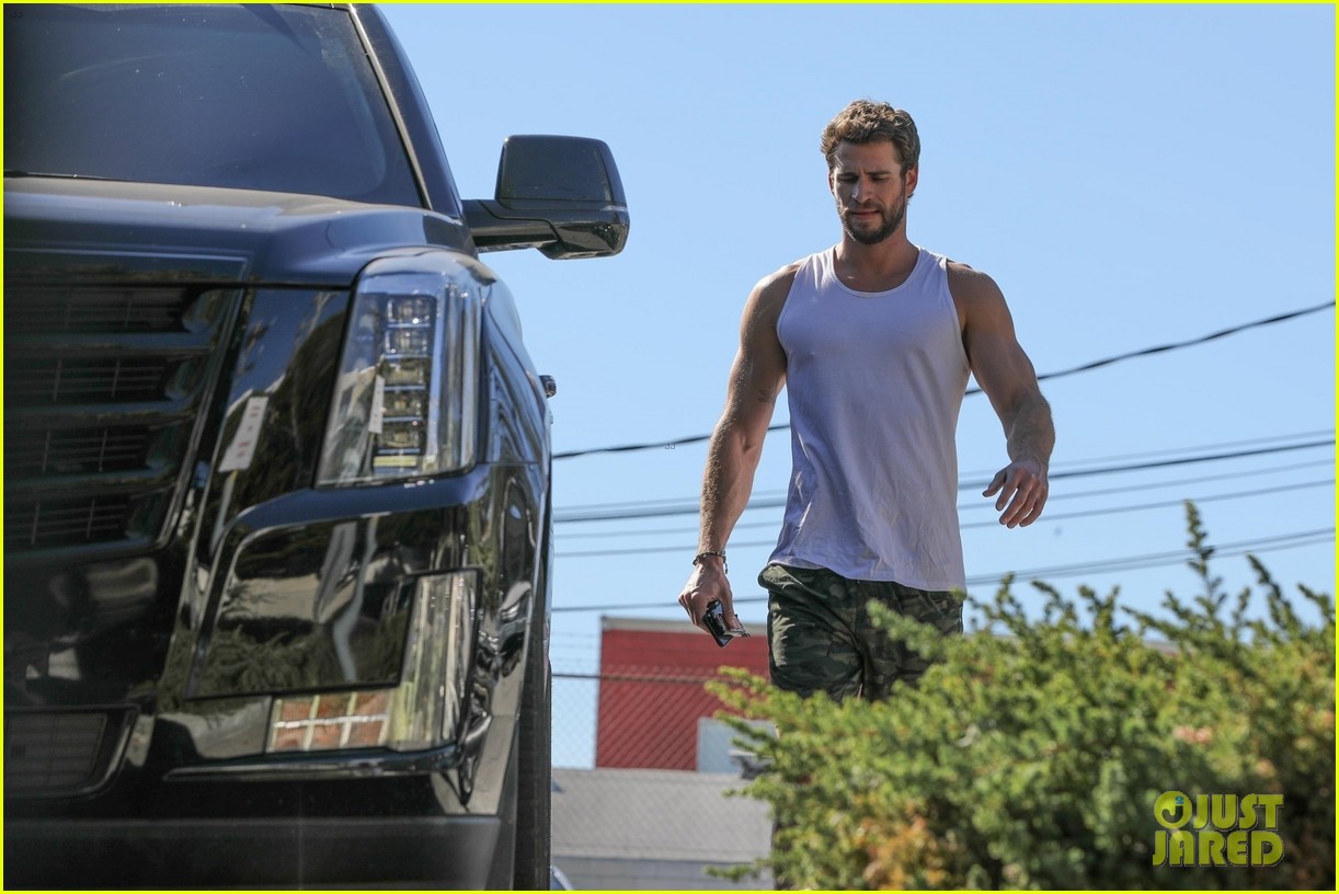 liam hemsworth muscles pumped up after workout 30