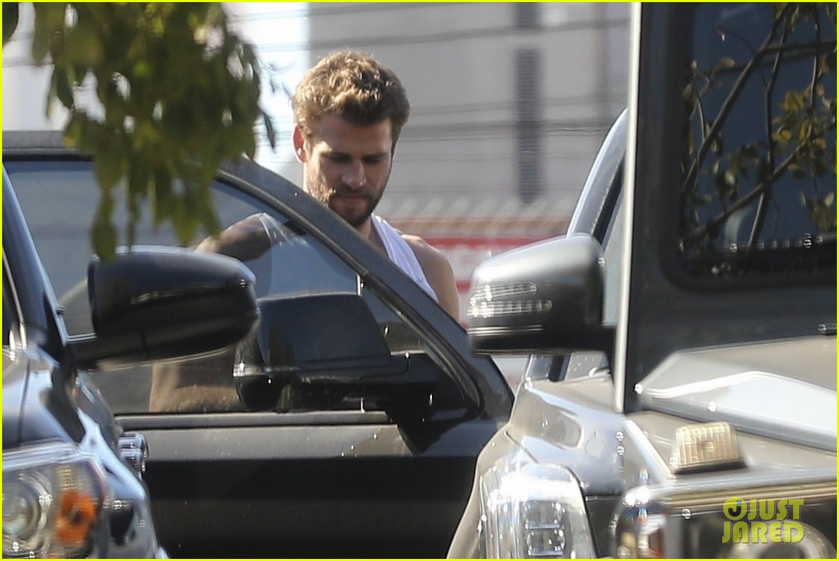 liam hemsworth muscles pumped up after workout 44