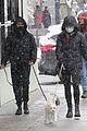camila mendes madelaine petsch walk their dogs in the snow 05