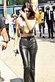 kendall jenner bares midriff leather pants suns lakers game 05