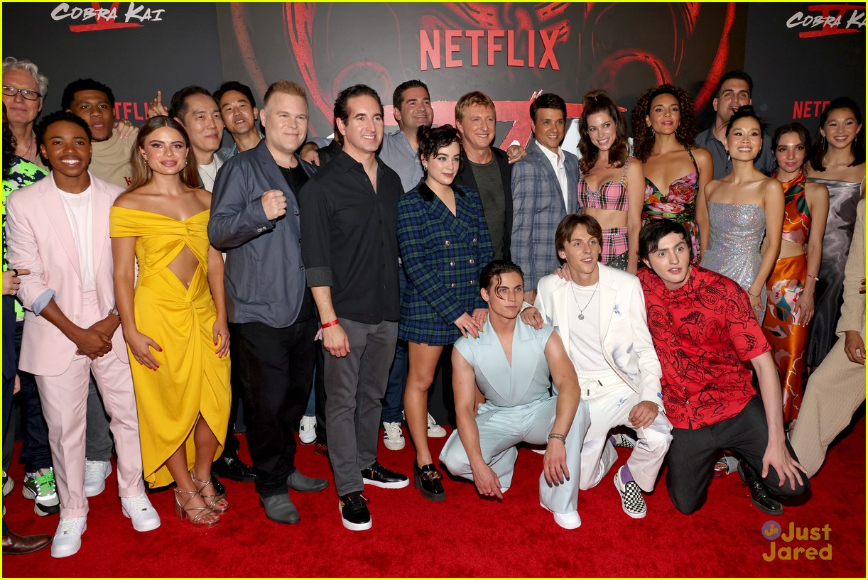 Full Sized Photo Of Tanner Buchanan Xolo Mariduena Jacob Bertrand Suit Up For Cobra Kai Premiere