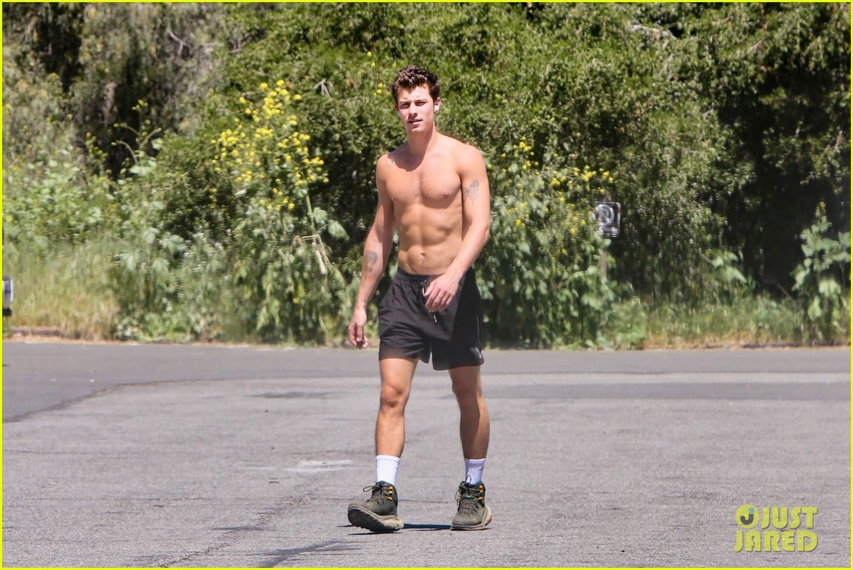 Shawn Mendes Shows Off His Super Toned Six Pack During Shirtless Hike