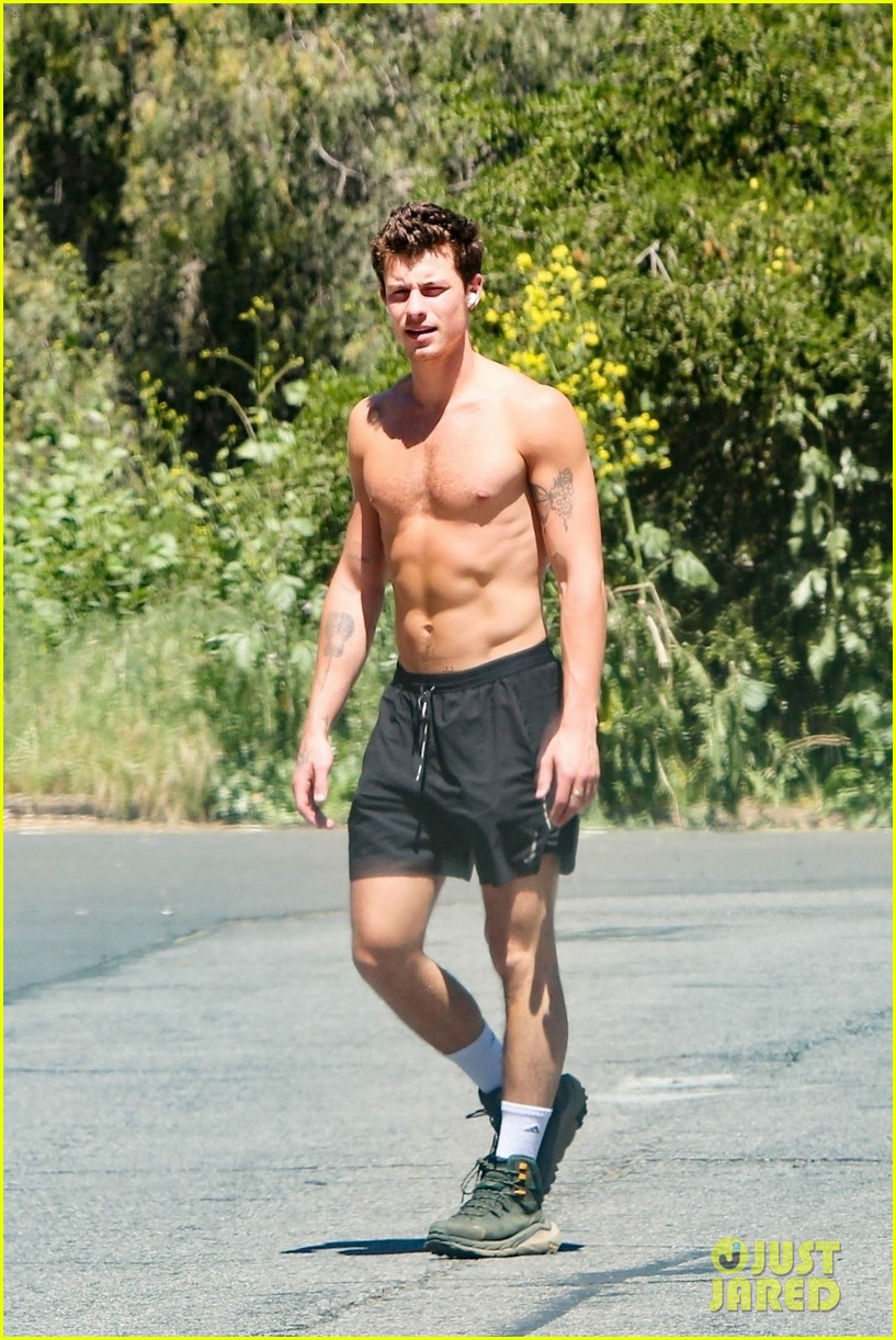 Shawn Mendes Shows Off His Super Toned Six Pack During Shirtless Hike Amid Camila Cabello