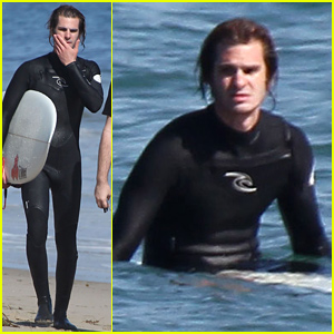 Andrew Garfield Goes Surfing After Reuniting with Emma Stone!