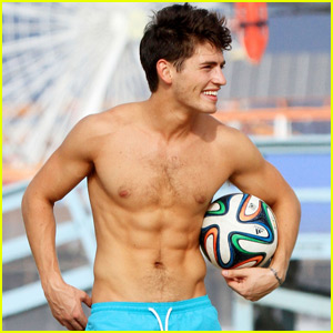 Gregg Sulkin Plays Shirtless Soccer On The Beach Gregg Sulkin