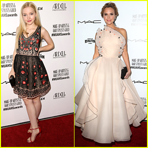 Dove Cameron Meets Johnny Depp at Make-Up Artists and Hair Stylists Guild Awards 2016