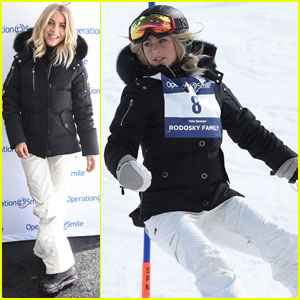 Julianne Hough Snowboards for Operation Smile!