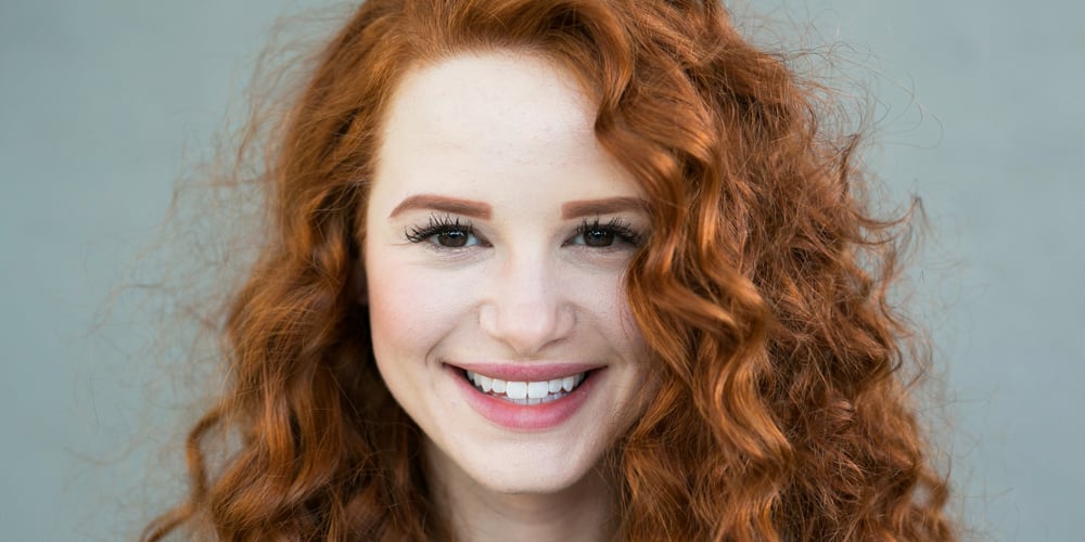 Curly redhead long hair sensual