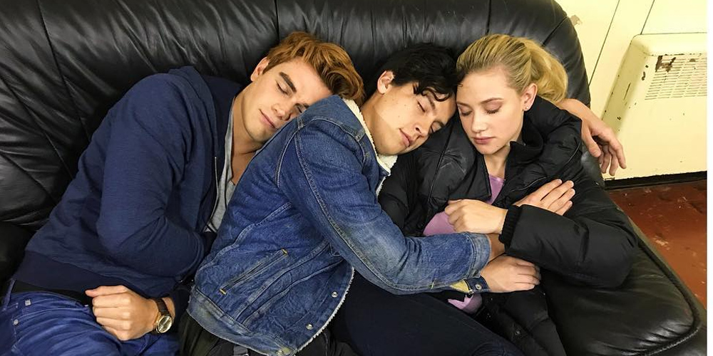 Riverdales Cole Sprouse Lili Reinhart KJ Apa Nap On Set Together