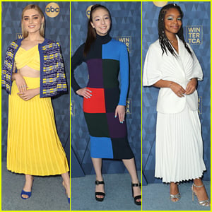 Meg Donnelly, Aubrey Anderson-Emmons, & Marsai Martin All Accessorize With Blue At ABC's Winter TCA Party