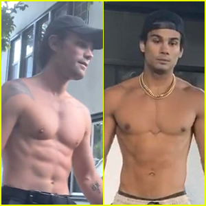 KJ Apa Challenges Drew Ray Tanner To Handstand Push-Up Competition - See Shirtless Pics!