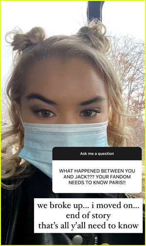 Paris Berelc Instagram Story About Breakup