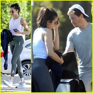 Nina Dobrev Steps Out For A Workout With Shaun White
