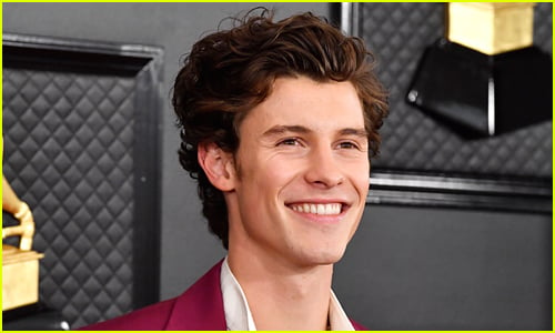 Shawn Mendes Smiles while attending the Grammy Awards