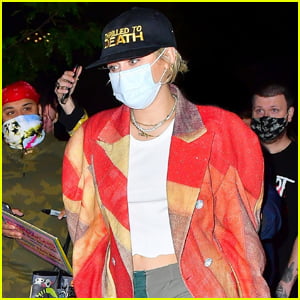 Miley Cyrus Rocks a Red Jacket While Arriving Back At Her Hotel After 'SNL' Rehearsals