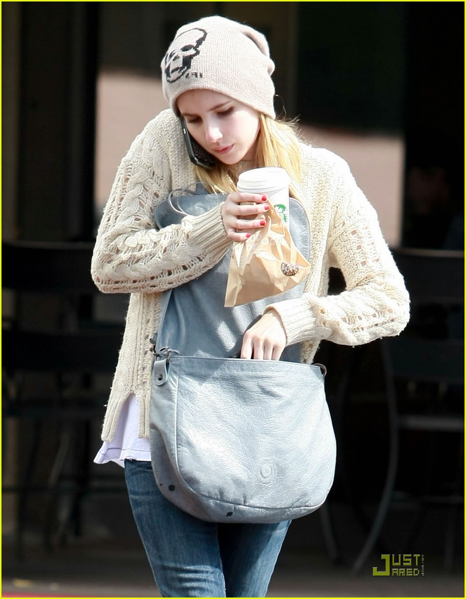 Full Sized Photo of emma roberts starbucks santa monica 15 | Emma