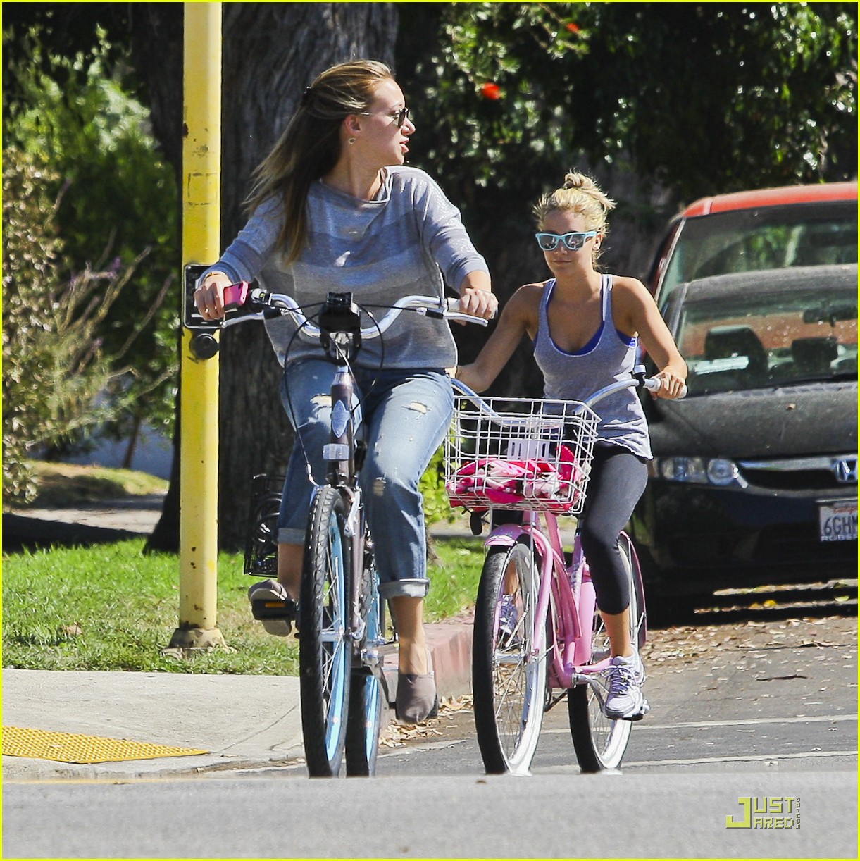 Ashley Tisdale & Haylie Duff Bike Around The Block | Photo 431618 ...