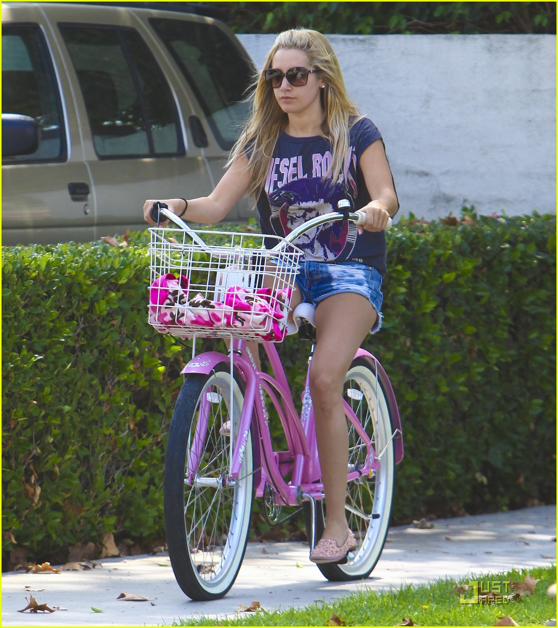 Full Sized Photo of ashley tisdale bike ride 10 | Ashley Tisdale