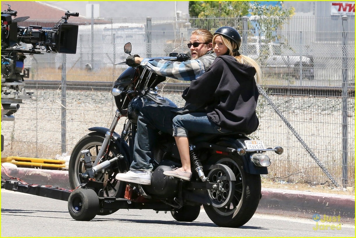 Ashley Tisdale: Motorcycle Ride On 'sons Of Anarchy' 