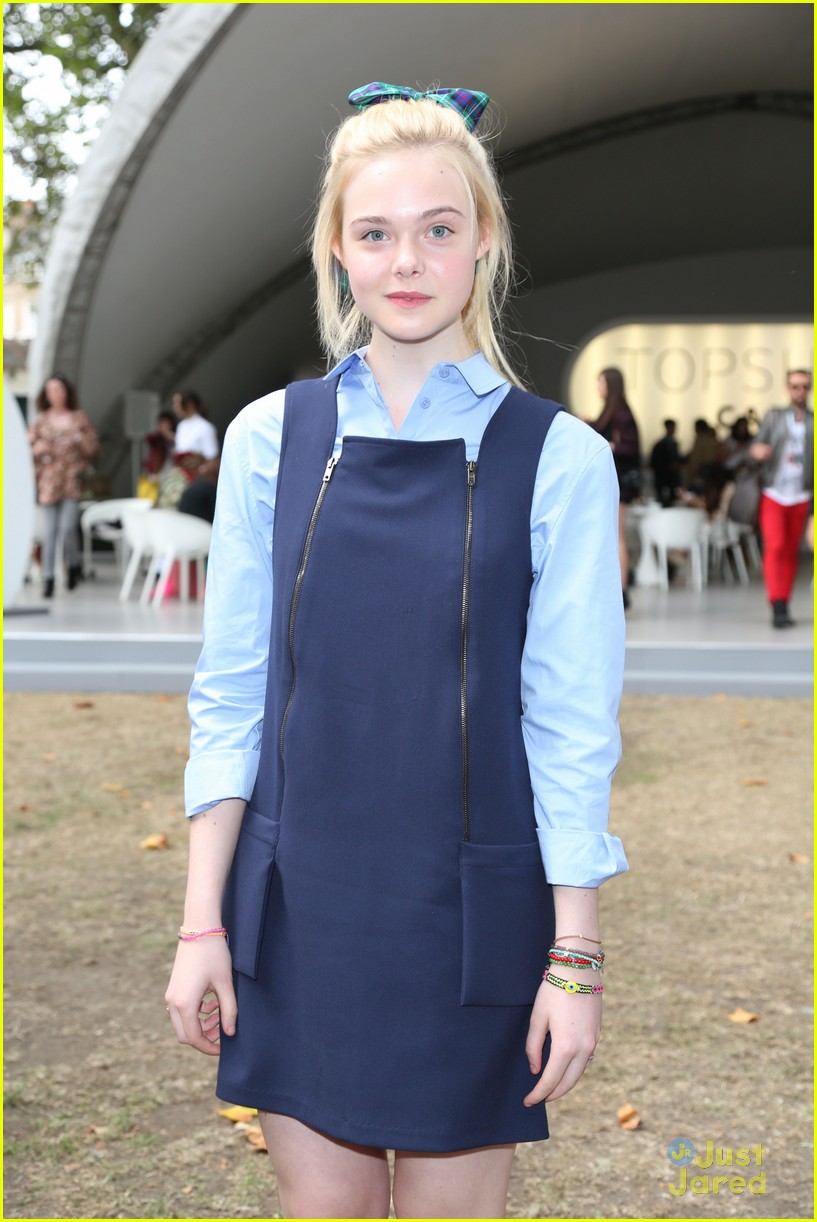 Elle Fanning: Front Row at TopShop Unique for London Fashion Week ...