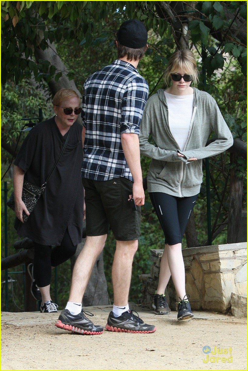 Emma Stone Hollywood Hills Walk with Andrew Garfield & Mom Krista