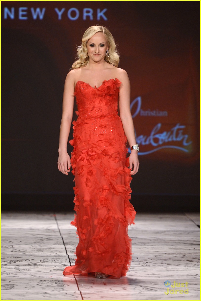 Full Sized Photo of nastia liukin heart truth red dress fashion show