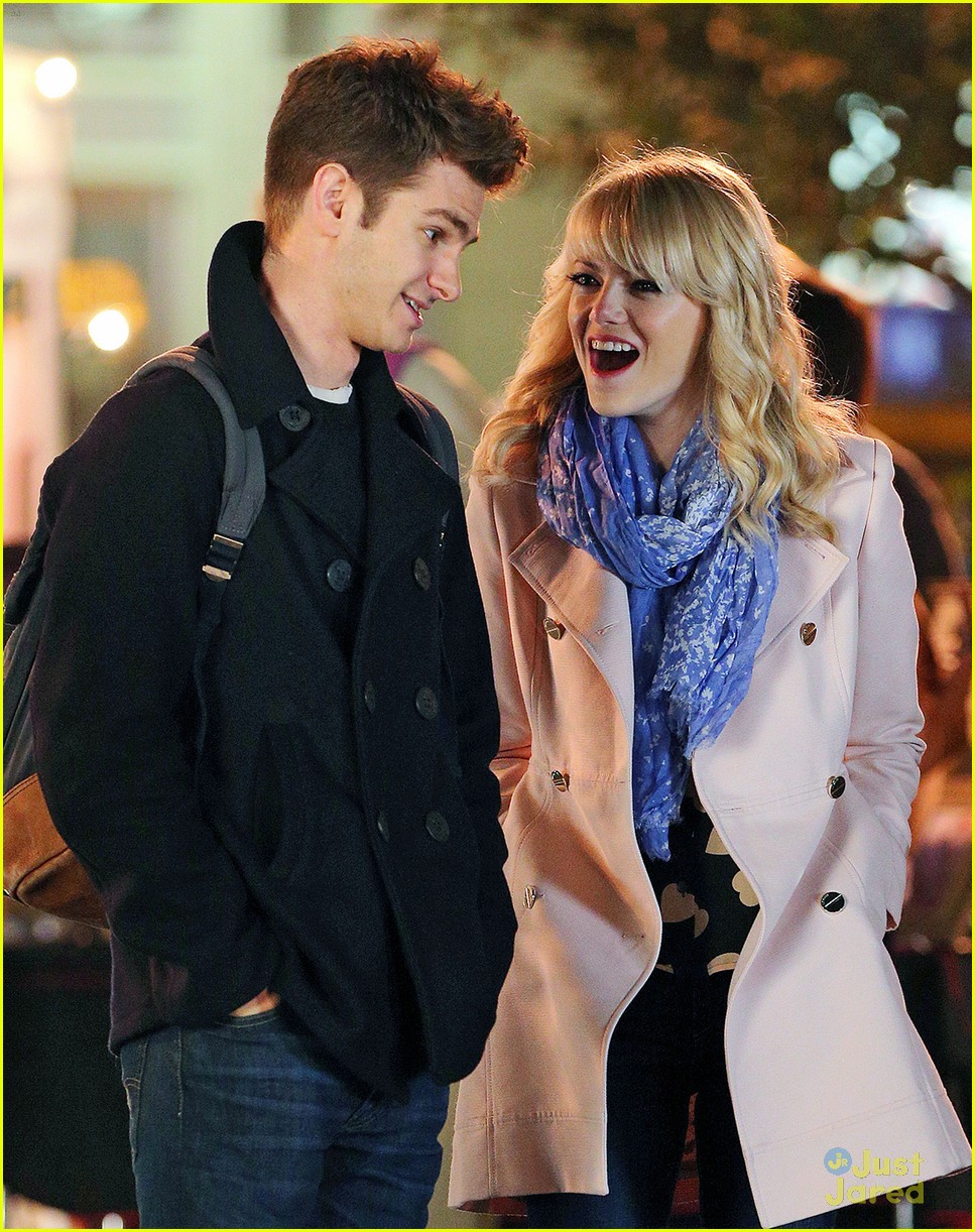 Emma Stone & Andrew Garfield: 'Amazing Spider-Man 2' Night Shoots - Andrew Garfield And Emma Stone The Amazing Spider Man 2