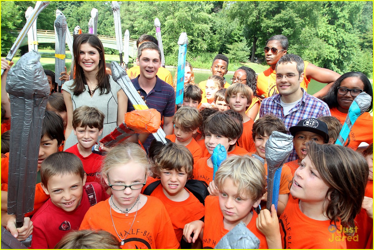 Logan Lerman And Alexandra Daddario Camp Half Blood Visit Photo