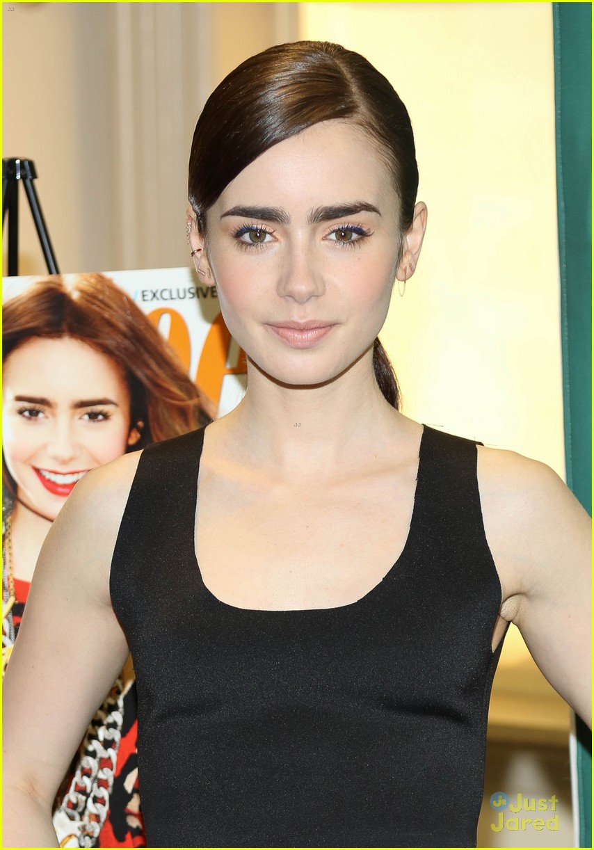 Full Sized Photo of lily collins seventeen magazine cover signing 02