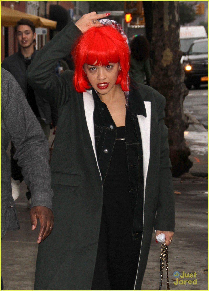 Full Sized Photo of rita ora credit card costume for halloween 11