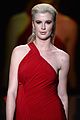 kat graham ireland baldwin red dress fashion show 2014 01