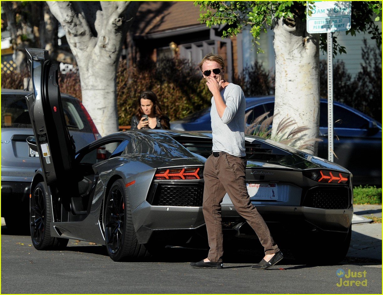 Full Sized Photo of tom felton jade olivia take spin new lamborghini