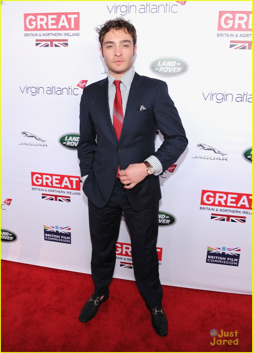 Emma Rigby & Ed Westwick: GREAT British Oscar Reception 2014 | Photo