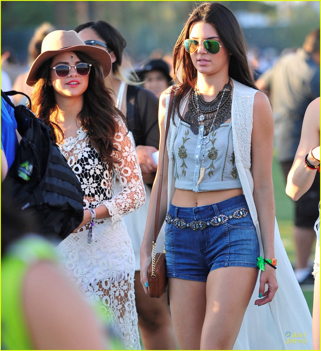 Selena Gomez Sports Sheer Dress For Coachella Outing with Kendall