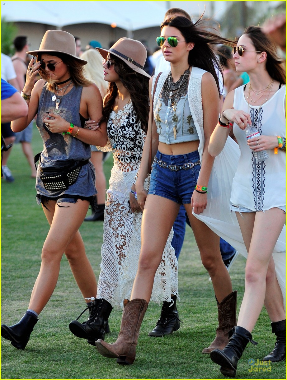 Selena Gomez Sports Sheer Dress For Coachella Outing with Kendall ...