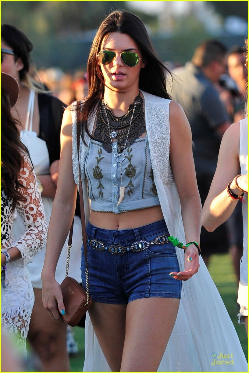 Selena Gomez Sports Sheer Dress For Coachella Outing with Kendall