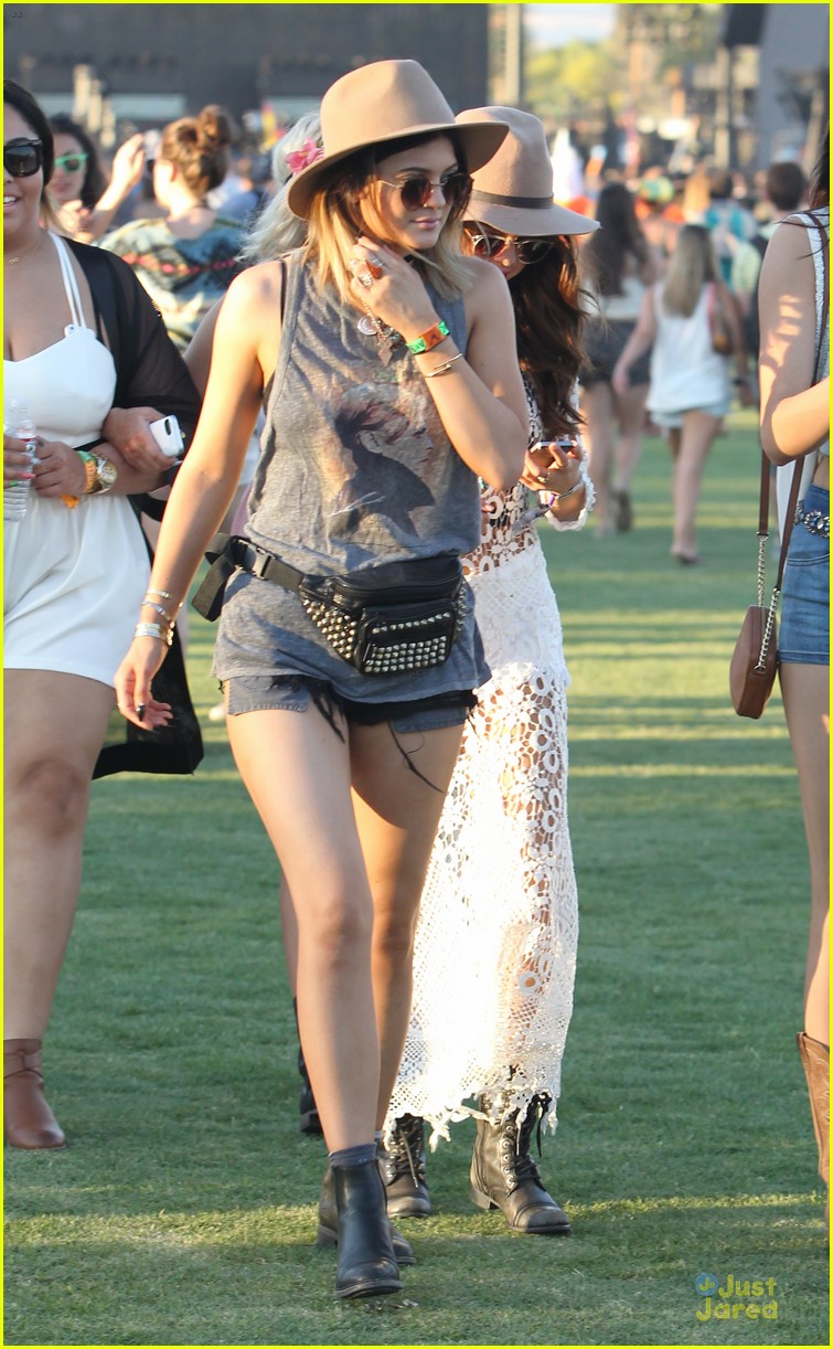 Selena Gomez Sports Sheer Dress For Coachella Outing with Kendall