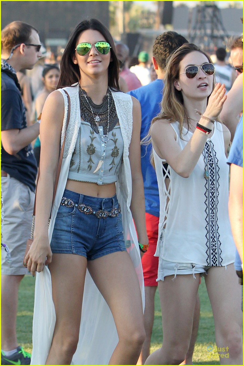 Selena Gomez Sports Sheer Dress For Coachella Outing with Kendall