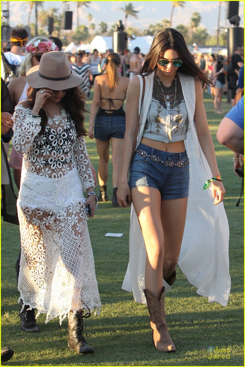 Selena Gomez Sports Sheer Dress For Coachella Outing with Kendall ...