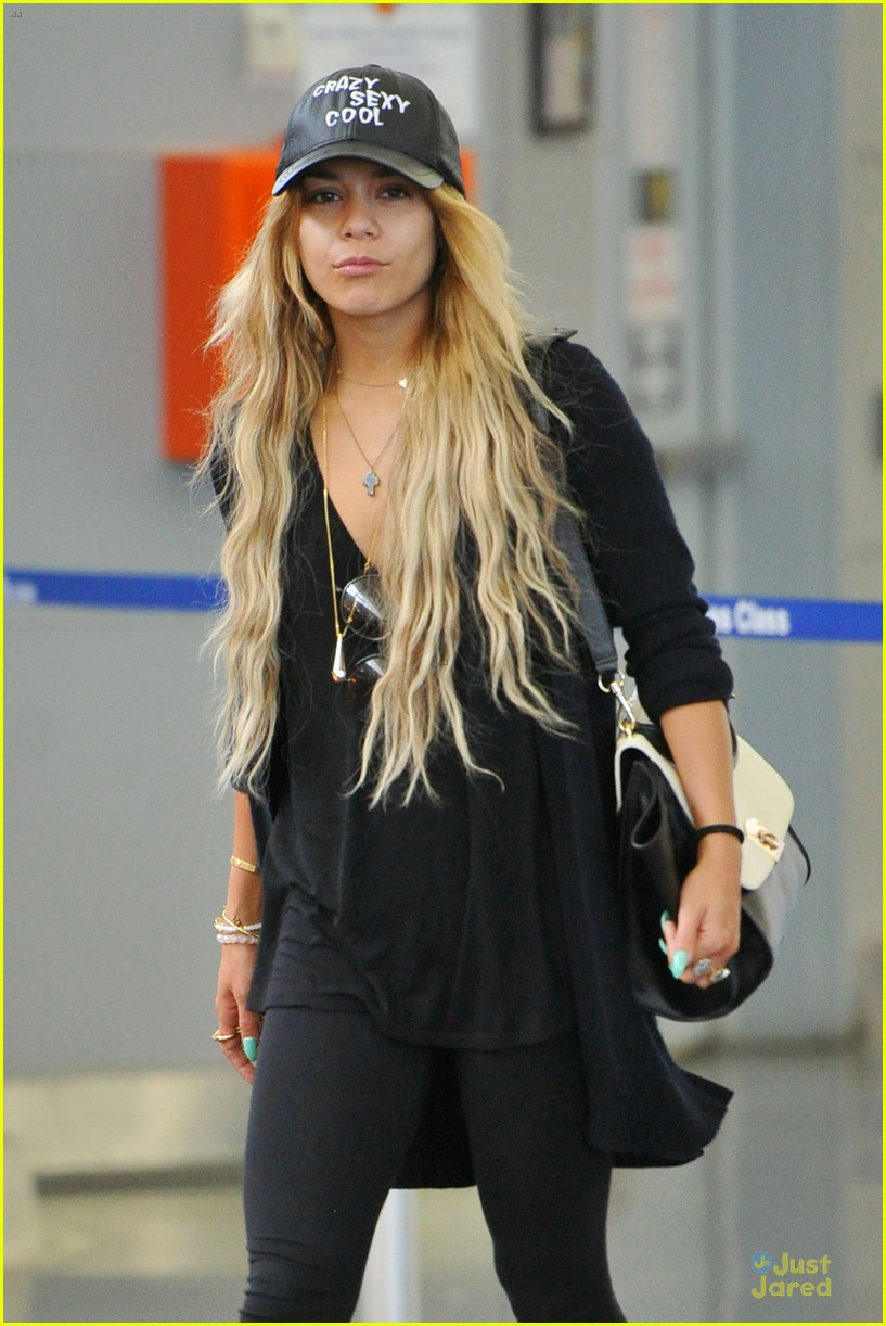 Full Sized Photo of vanessa hudgens sunglasses red at lax airport 07