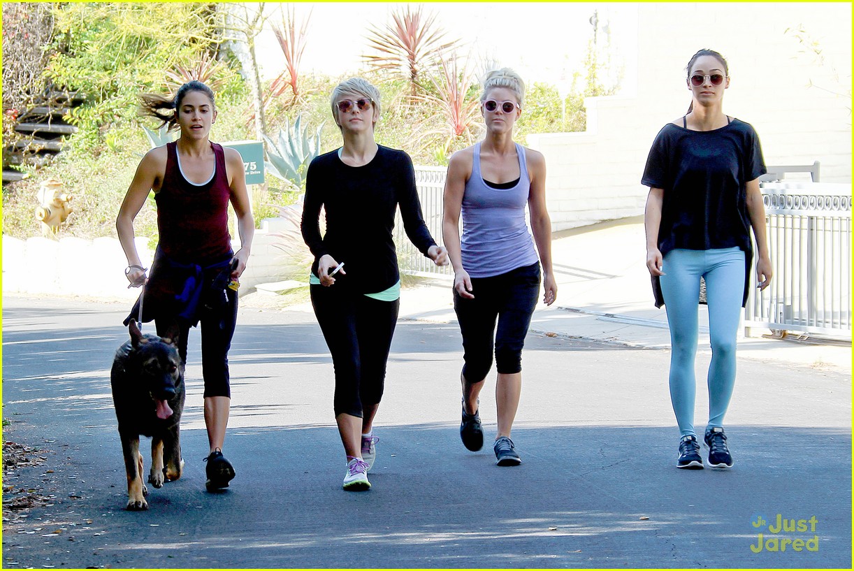 Full Sized Photo of julianne hough nikki reed hike after gym 07