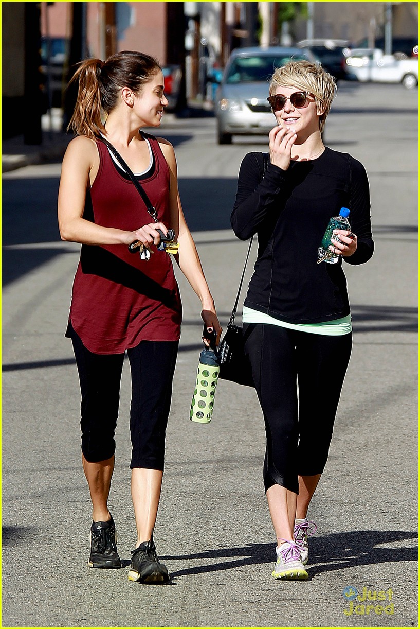 Full Sized Photo of julianne hough nikki reed hike after gym 17